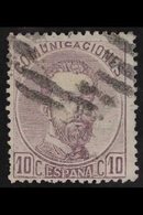 1872-73 10c Deep Lilac (SG 196, Michel 113, Edifil 120), Used, Cat £350. For More Images, Please Visit Http://www.sandaf - Autres & Non Classés