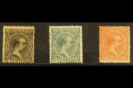 1899 Alphonso "New Colours" Set, SG 289/291, Mint, The 2c With Gum Toning, But The 5c Deep Bluish-green And 10c Orange-r - Other & Unclassified