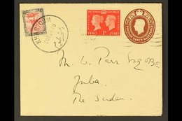 1940 (13 Sept) GB 1½d Envelope With Additional 1940 1d Stamp Centenary Stamp Sent From Winchester To M. W. Parr (the Gov - Sudan (...-1951)