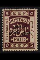 POSTAGE DUE 1925 5 Piastres Deep Purple, Perf 15 X 14, SG D164a, Never Hinged Mint For More Images, Please Visit Http:// - Jordanie