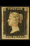 1840 1d Black 'CK' Plate 6, SG 2, Used With 4 Margins & Light Red MC Cancellation. Very Attractive. For More Images, Ple - Unclassified