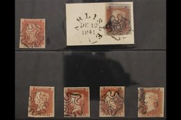 1841 1d Reds From BLACK PLATES, Includes, Plates 1b, 2, 8, 9, 10 & 11, SG 7, All Good To Very Fine Used, Four Margin Exa - Altri & Non Classificati