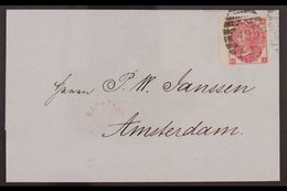 1867 (May) Entire Addressed To Netherlands Bearing 1865-67 3d Rose Plate 4 (SG 92) Tied By "18" Numeral Cancel, Plus "Lo - Other & Unclassified