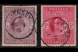 1911-13 2s6d & 5s Values (SG 316, 318) With Matching Jersey Cds's, Some Mild Tone Spots But A Striking Pairing, Cat £380 - Unclassified