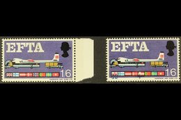 1967 COLOUR SHIFT VARIETY To The 1s6d EFTA "Air Freight" Stamp, SG 716, With A Striking DOWNWARD SHIFT TO THE DEEP BLUE  - Altri & Non Classificati