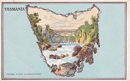 AUSTRALIE   -  TASMANIA   -  Carte De L'Etat  -  Corra Linn, Launceston  -  Paillettes Sur La Carte  -  Oblitération - Sonstige & Ohne Zuordnung