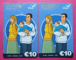 Series 61, Kosovo Lot Of 2 Prepaid Phone CARD 10 Euro Used Operator VALA900 (Alcatel) *Family Mobiling* - Kosovo