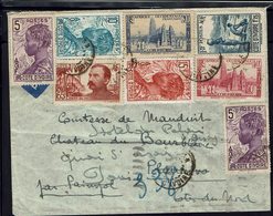 Côte D'Ivoire - 1939 - Affr. Multicolore Varié à 3.45 F Sur Enveloppe D'Abidjan Pour Plourin, Redirigée Vers Paris - - Covers & Documents