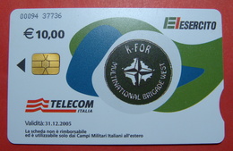 Serie 00094-37..., Italian Army In Kosovo Chip Phone CARD 10 Euro Used Operator TELECOM ITALIA *M. B. WEST KFOR* - Kosovo