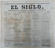 BP308 CUBA SPAIN 1862 PERIODICO EL SIGLO OLD COMPLETE NEWSPAPER 31x35cm. - Autres & Non Classés
