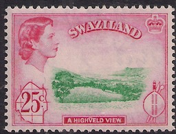 Swaziland 1961 QE2 25ct Highveld View MM SG 86 ( M19 ) - Swaziland (...-1967)