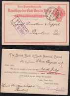 Brazil Brasil 1913 BP 70 100R Stationery Card RIO To BERLIN Private Imprint British Bank - Entiers Postaux