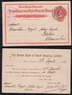 Brazil Brasil 1914 BP 70 100R Stationery Card RIO To BERLIN Private Imprint British Bank - Postwaardestukken