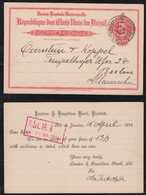 Brazil Brasil 1914 BP 70 100R Stationery Card RIO To BERLIN Private Imprint London And Brazilian Bank - Entiers Postaux