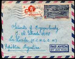 French Madagascar To Argentina Airmail Cover 1952 - Briefe U. Dokumente