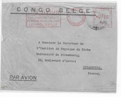 CONGO BELGE - 1955 - ENVELOPPE Avec EMA PAR AVION Du SECRETARIAT GENERAL DE LA COLONIE (SERVICE METEO) => STRASBOURG - Cartas