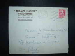 LETTRE TP M. DE GANDON 3F OBL.MEC.4 XII 1946 BEZIERS HERAULT (34) CHAMPS ELYSEES CHAUSSURES - Sonstige & Ohne Zuordnung