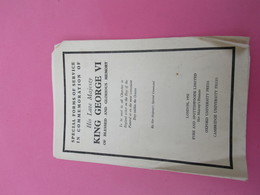 Special Forms Of Service In Commemoration Of His Late Majesty KING GEORGE VI Of Blessed And Glorious Memory/1952  PGC331 - Esquela