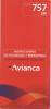 Lote TSA6, Colombia, Avianca, Boeing 757 200, Tarjeta De Seguridad, Safety Card - Consignes De Sécurité