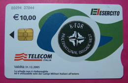 Serie 00094-37..., Italian Army In Kosovo Chip Phone CARD 10 Euro Used Operator TELECOM ITALIA *M. B. WEST KFOR* - Kosovo