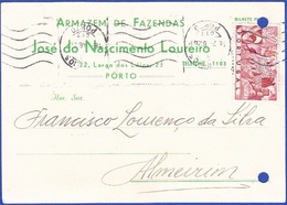 Commercial Postacrd - Armazem De Fazendas, José Nascimento Loreiro, Porto To Almeirim, 1949 - Covers & Documents