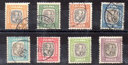Serie De Islandia Servicio N ºYvert 24/31 O (Nº 30 Con Charnela) Valor Catálogo 52.0€ - Dienstmarken