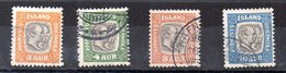 Sello De Islandia Servicio N ºYvert 24/25/26/27 O  Valor Catálogo 20.25€ - Dienstmarken