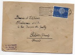 Suisse-1960--Lettre De LAUSANNE Pour POITIERS-86 (France)--timbre EUROPA Seul Sur Lettre-cachet - Cartas & Documentos