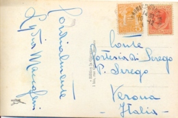 Monaco 193? Picture Postcard To Italy With 5 C. + 25 C. - Lettres & Documents