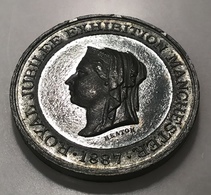 Manchester, Royal Jubilee Exhibition 1887, White Metal Medal, By Heaton, Queen Victoria Bust (Great Britain Medaille - Otros & Sin Clasificación
