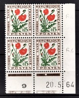 FRANCE 1960 / 1983 - BLOC DE 4 TT / Y.T. N° 97  - COIN DE FEUILLE / DATE / NEUFS** - Postage Due