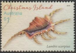 CHRISTMAS ISLAND - USED 2016 $1.00 Christmas Island Shells - Lambis Scorpius - Christmas Island