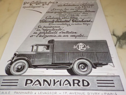 ANCIENNE   PUBLICITE CAMION PANHARD 1929 - LKW