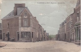 SAINT-AIGNAN-sur-ROË - Grande-Rue - Carte Colorisée - Horlogerie DEROUALLE - Hôtel - Saint Aignan Sur Roe