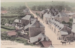 SAINT-AIGNAN-sur-ROË - Vue Générale (côté Sud-Est) - Rue Animée - Carte Colorisée - Saint Aignan Sur Roe