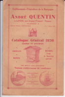 VP-GF 19-277 :  CATALOGUE 1936.ETABLISSEMENT APICULTURE ANDRE  QUENTIN.  LOOZE PRES JOIGNY. YONNE MIEL. ABEILLE. - Material Y Accesorios