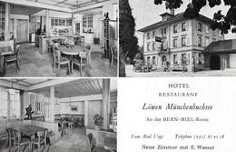 MÜNCHENBUCHSEE → Hotel Restaurant Löwen Mehrbild- Werbekarte 1964  ►RAR◄ - Münchenbuchsee