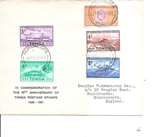 Tonga ( FDc De 1963 Voyagé Vers La Grande-Bretagne à Voir) - Tonga (...-1970)