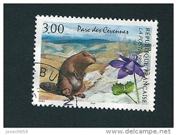N° 2997 Serie Nature  Parc Des Cévennes Marmotte Et Ancolie  Oblitéré Timbre France 1996 - Used Stamps