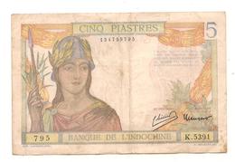 Billets - 5 Piastres  -  Indochine TB -  Billets° - Viêt-Nam