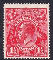 Australia SG 77 1924 King George V,three Half Penny Scarlet,Single Watermark, Mint Hinged - Nuevos