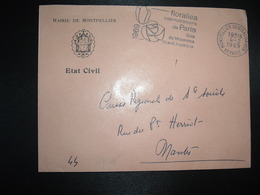 LETTRE MAIRIE OBL.MEC.4-2 1969 MONTPELLIER CENTRALISATEUR HERAULT (34) FLORALIES - Sonstige & Ohne Zuordnung