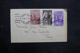 MONACO - Enveloppe Pour Paris En 1951 , Affranchissement Plaisant - L 35216 - Lettres & Documents