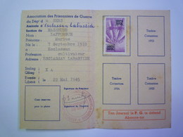 GP 2019 - 1705  Fédération Nationale Des Combattants Prisonniers De Guerre - Carte De Membre 1952  (Masseube - Gers)  XX - Non Classificati