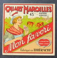 étiquette Fromage Quart Maroilles MON FAVORI Thiérache Cheese Label 14 - Quesos