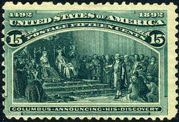 US #238 Mint NEVER HINGED (NH) 15c Columbian Expo From 1893 ... Post Office Fresh - Neufs