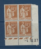 FR Coins Datés YT 364 " Paix 60c. Bistre " Neuf** Du 4.10.37 - 1930-1939