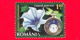 ROMANIA - Usato - 2013 - Fiori - Stramonio Comune - (Datura Stramonium L.) - Orologio 6 P.m - 1.40 - Oblitérés