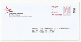 PAP POSTREPONSE FEDERATION FRANCAISE  DES DIABETIQUES  LOT 169777. - Listos Para Enviar: Respuesta /Ciappa-Kavena