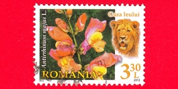 ROMANIA - Usato - 2012 - Flora E Fauna - Fiori - Leone - Antirrhinum Majus (Common Snapdragon) - 3.30 L - Usati